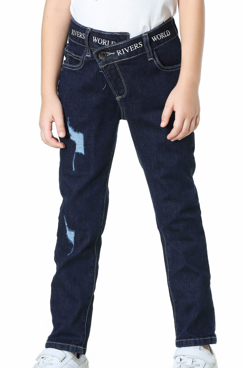 Girls' navy jeans
