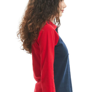 Women's red and navy polo T-shirt, cotton